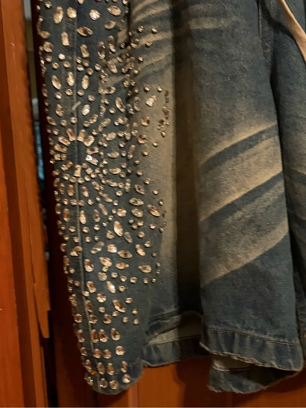 Vale Forever Sirens Jorts 'Blue' Rhinestone Cotton Denim Shorts Men's Size 32